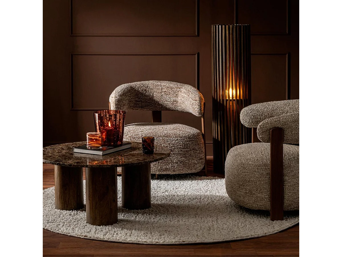 Lampadaire en Bois "Linea" 122cm Marron Foncé