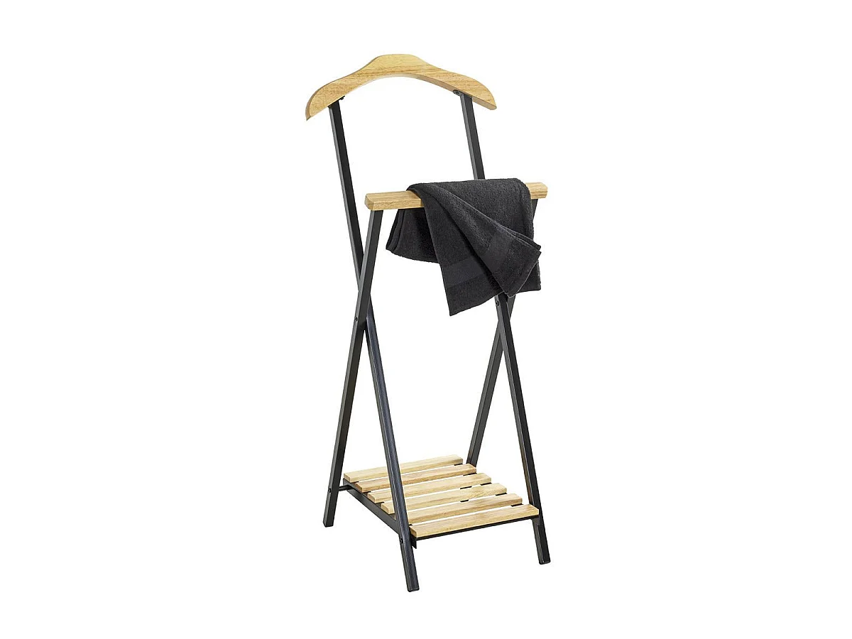 Valet de Chambre "Hélène " 110cm Naturel & Noir