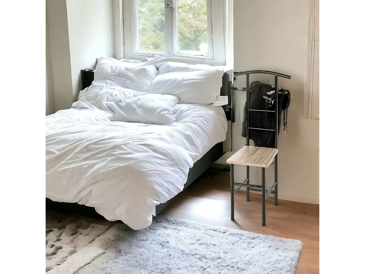 Valet de Chambre "Chaise" 109cm Noir & Naturel
