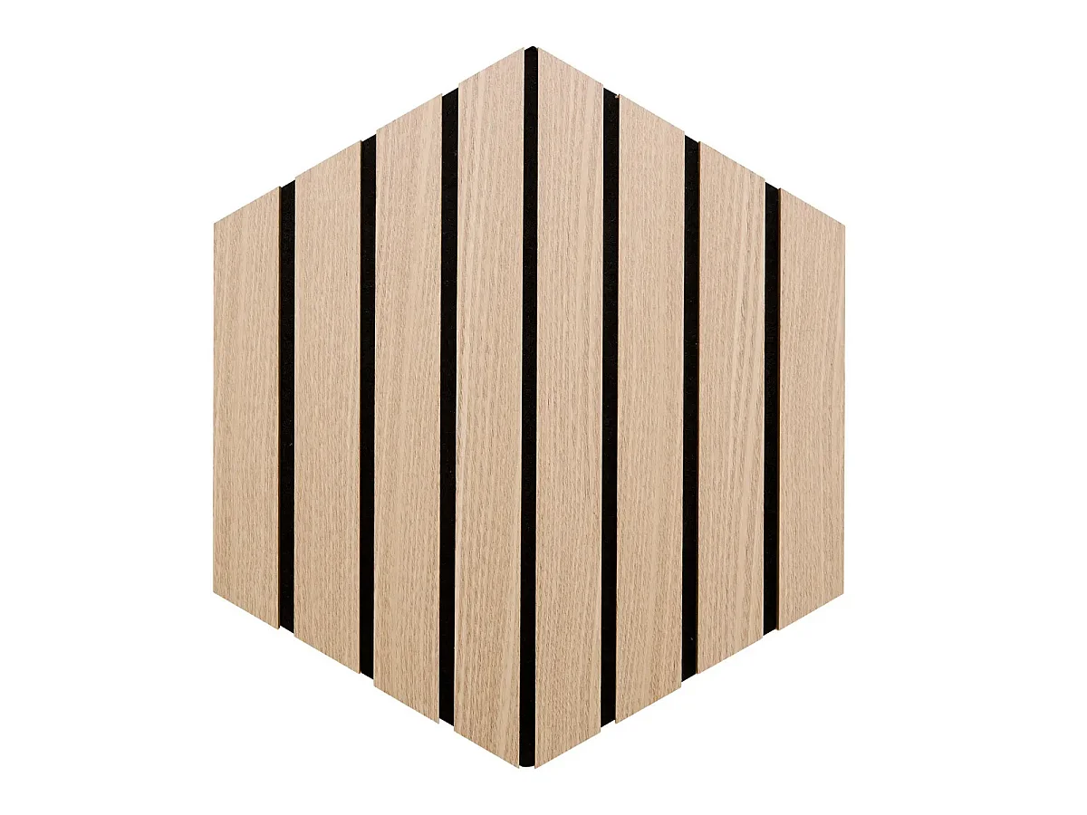 Lot de 3 Panneaux Déco Hexagonal "Colva" 30x26cm Naturel