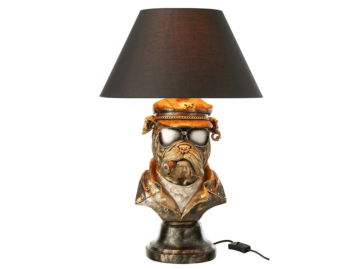 Lampe à Poser Bulldog "Trendy" 57cm Marron