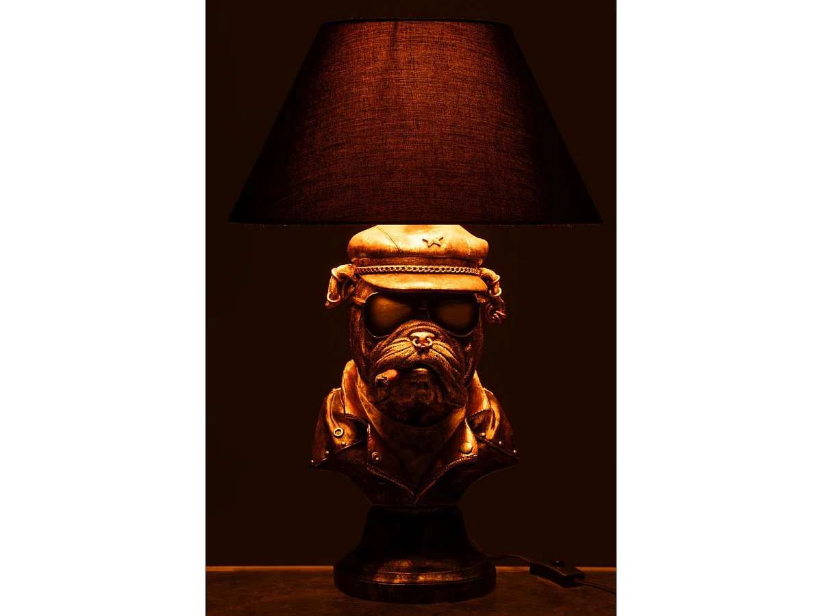 Lampe à Poser Bulldog "Trendy" 57cm Marron