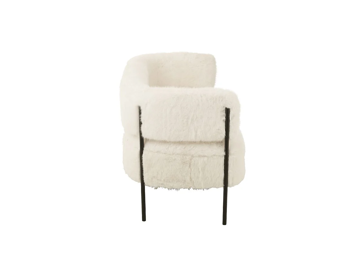 Canapé 2 Places Imitation Fourrure "Bun" 133cm Blanc