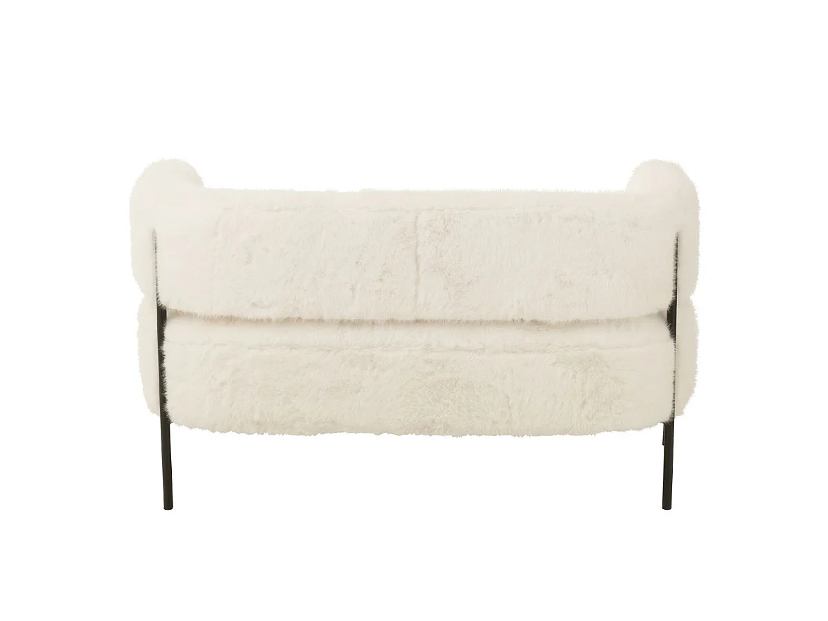 Canapé 2 Places Imitation Fourrure "Bun" 133cm Blanc
