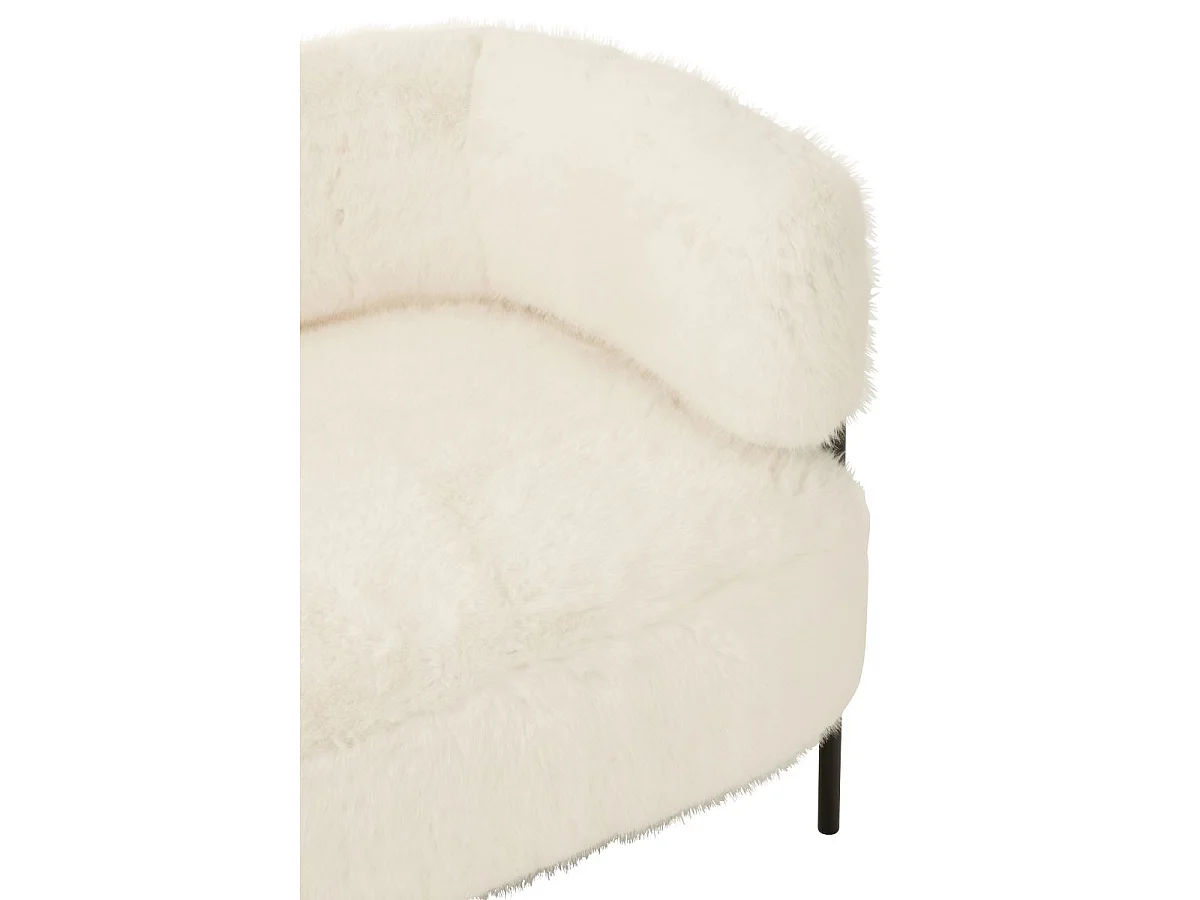 Canapé 2 Places Imitation Fourrure "Bun" 133cm Blanc