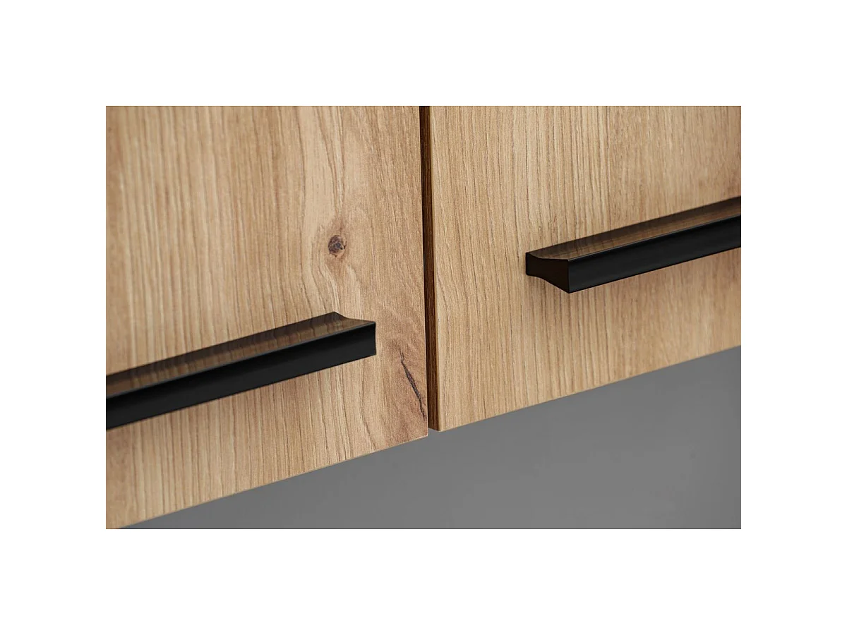 Ensemble Meuble de Cuisine "Porto" 220cm Anthracite & Naturel