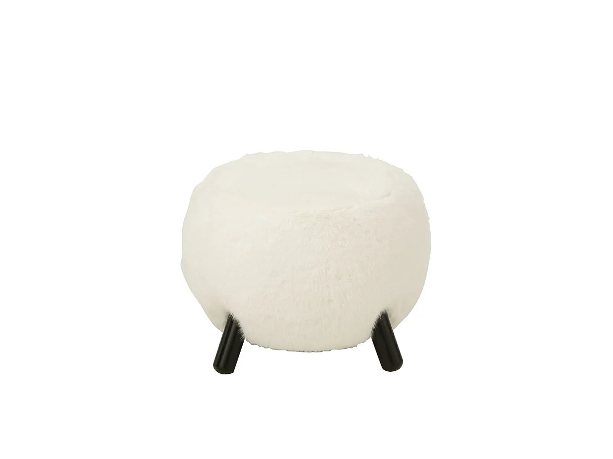 Tabouret Imitation Fourrure "Bun" 53cm Blanc