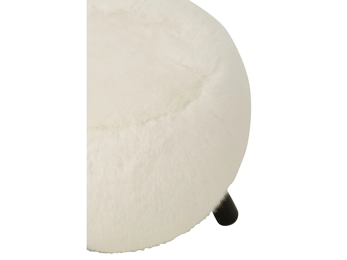 Tabouret Imitation Fourrure "Bun" 53cm Blanc