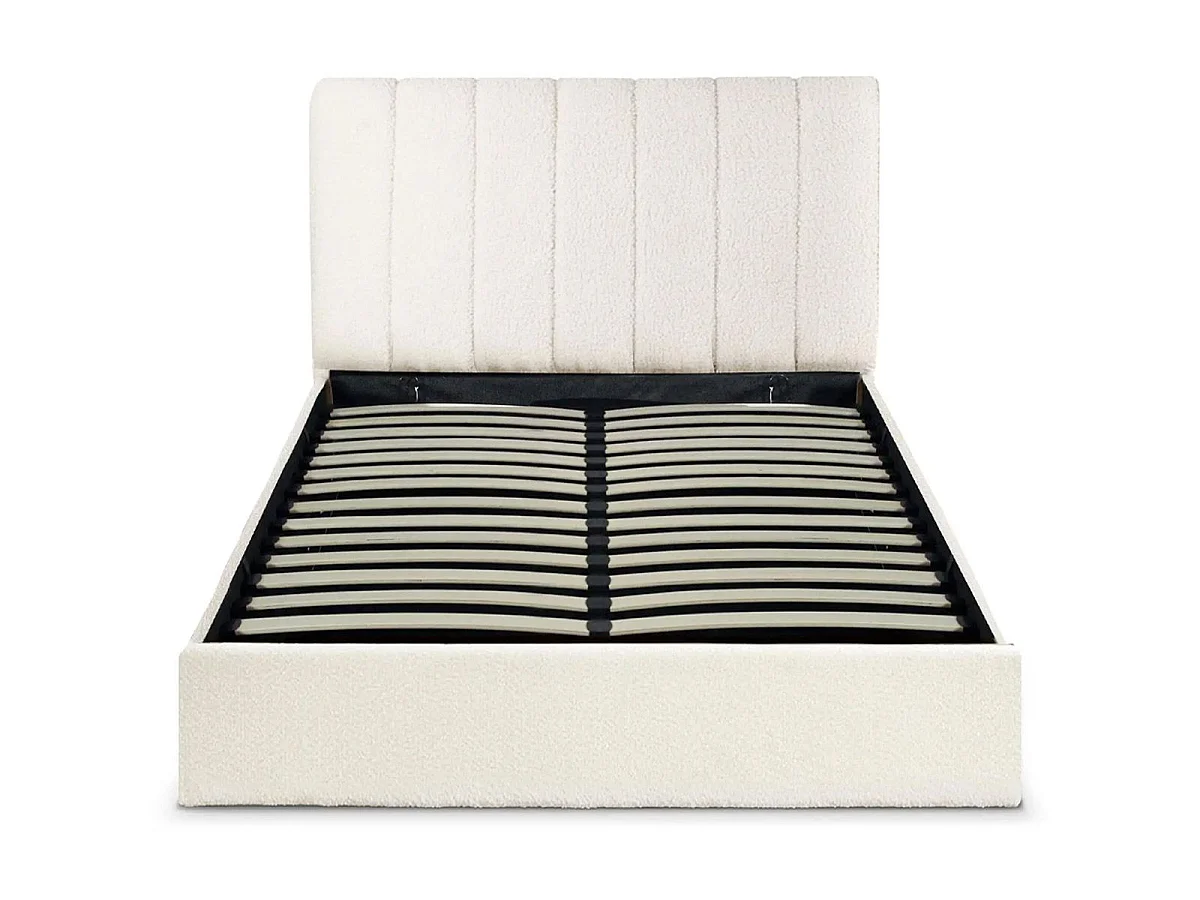 Lit Coffre Design Bouclette "Songa" 140x190cm Beige
