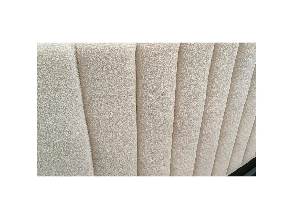 Lit Coffre Design Bouclette "Songa" 140x190cm Beige