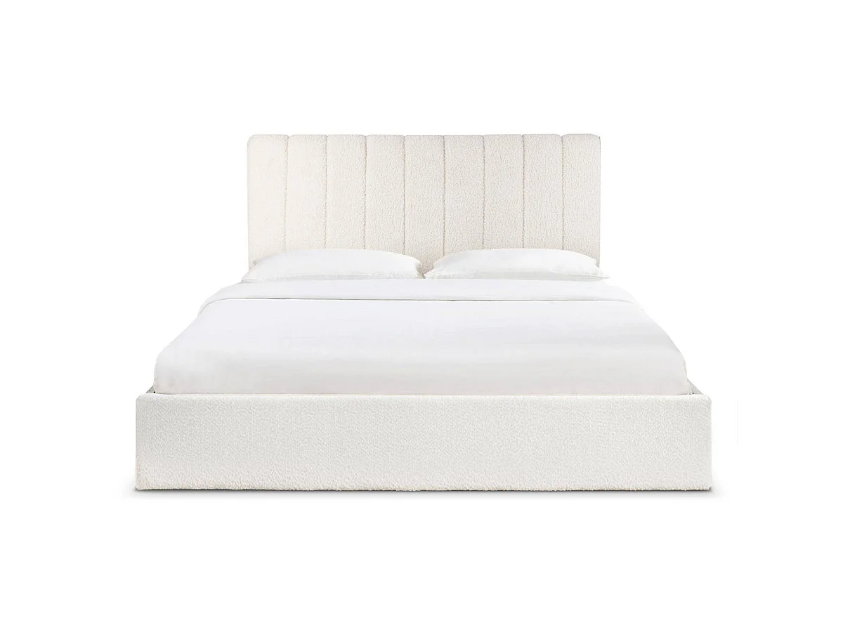Lit Coffre Design Bouclette "Songa" 180x200cm Beige
