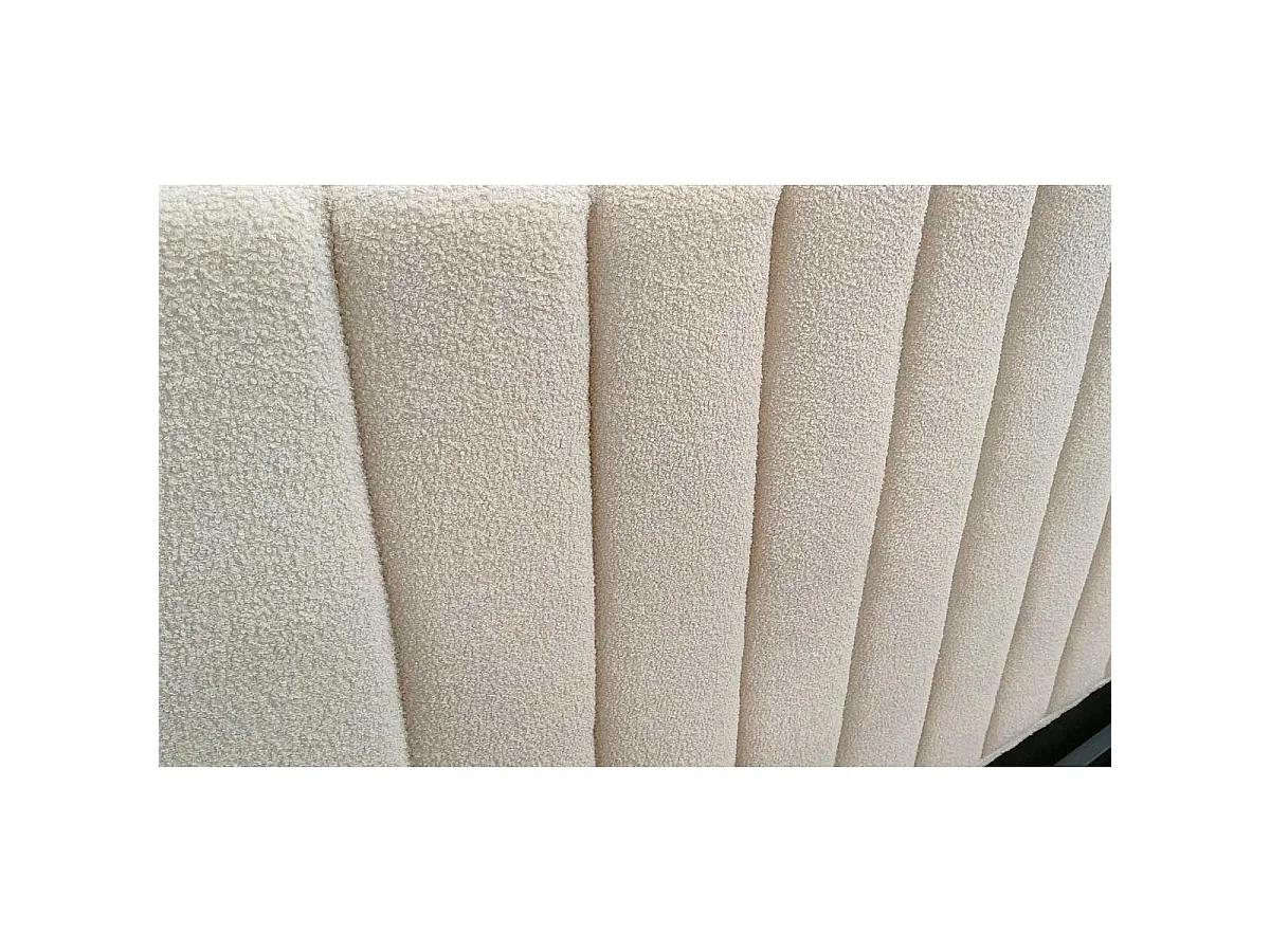 Lit Coffre Design Bouclette "Songa" 180x200cm Beige