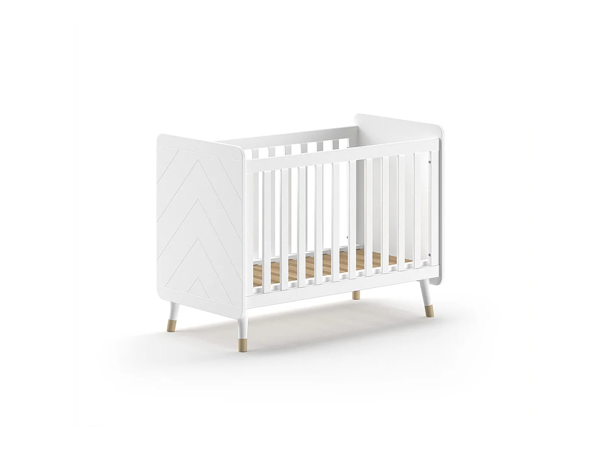 Pack - Lit Bébé, Armoire & Commode "Billy II" 60x120cm Blanc