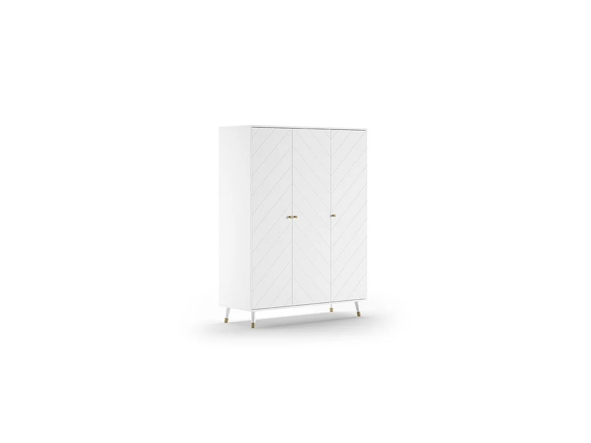 Pack - Lit Bébé, Armoire & Commode "Billy II" 60x120cm Blanc