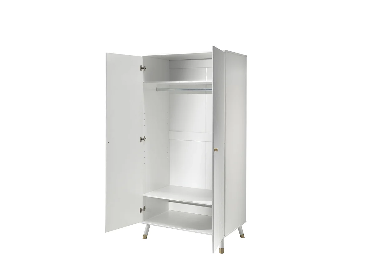 Pack - Lit Bébé, Armoire & Commode "Billy" 60x120cm Blanc