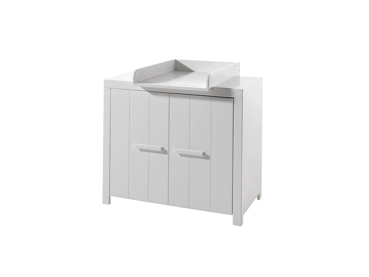 Pack - Lit Bébé, Commode & Plan à Langer "Erik" 60x120cm Blanc