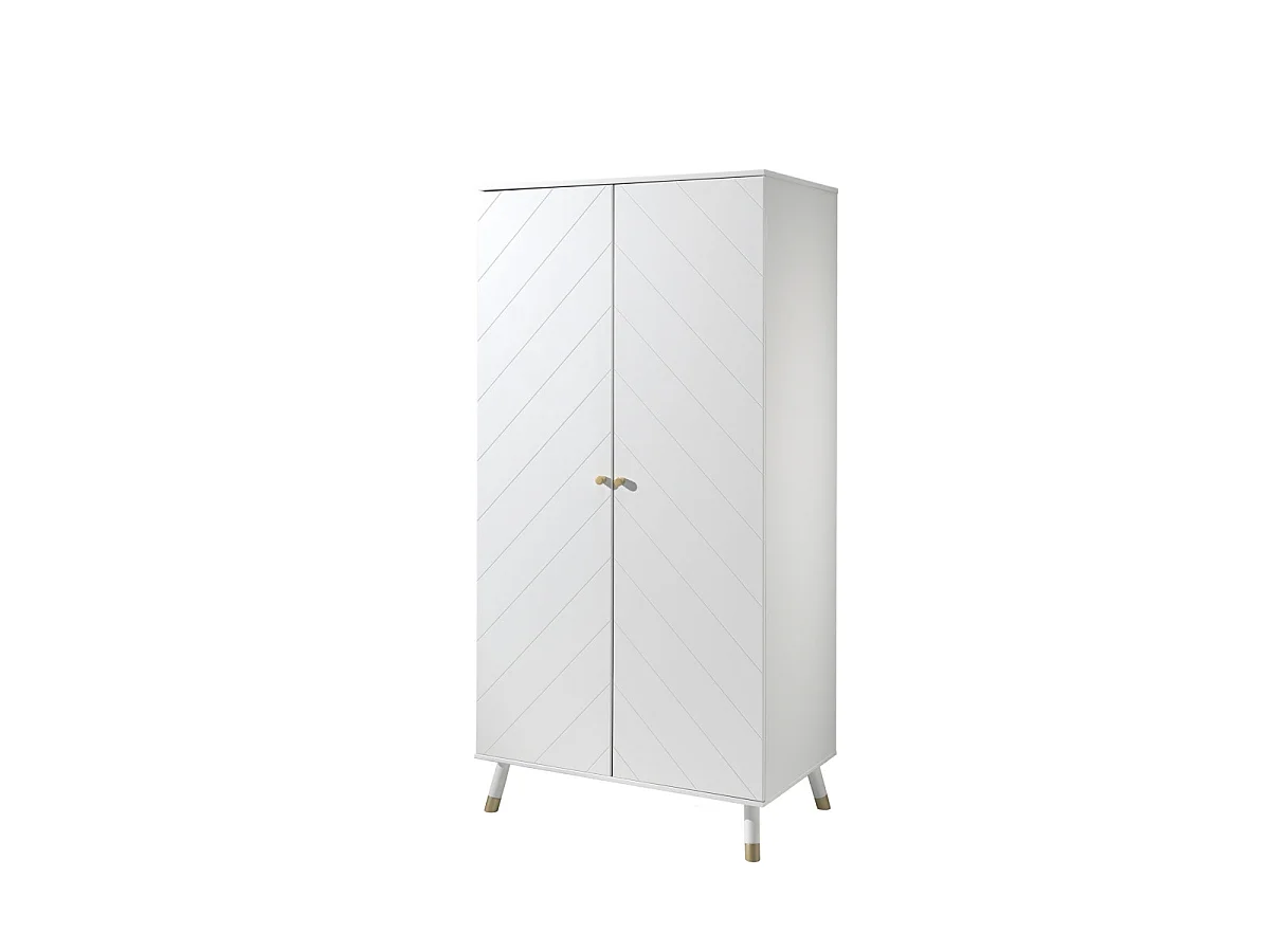 Pack - Lit Bébé, Armoire & Commode "Billy" 60x120cm Blanc & Vert