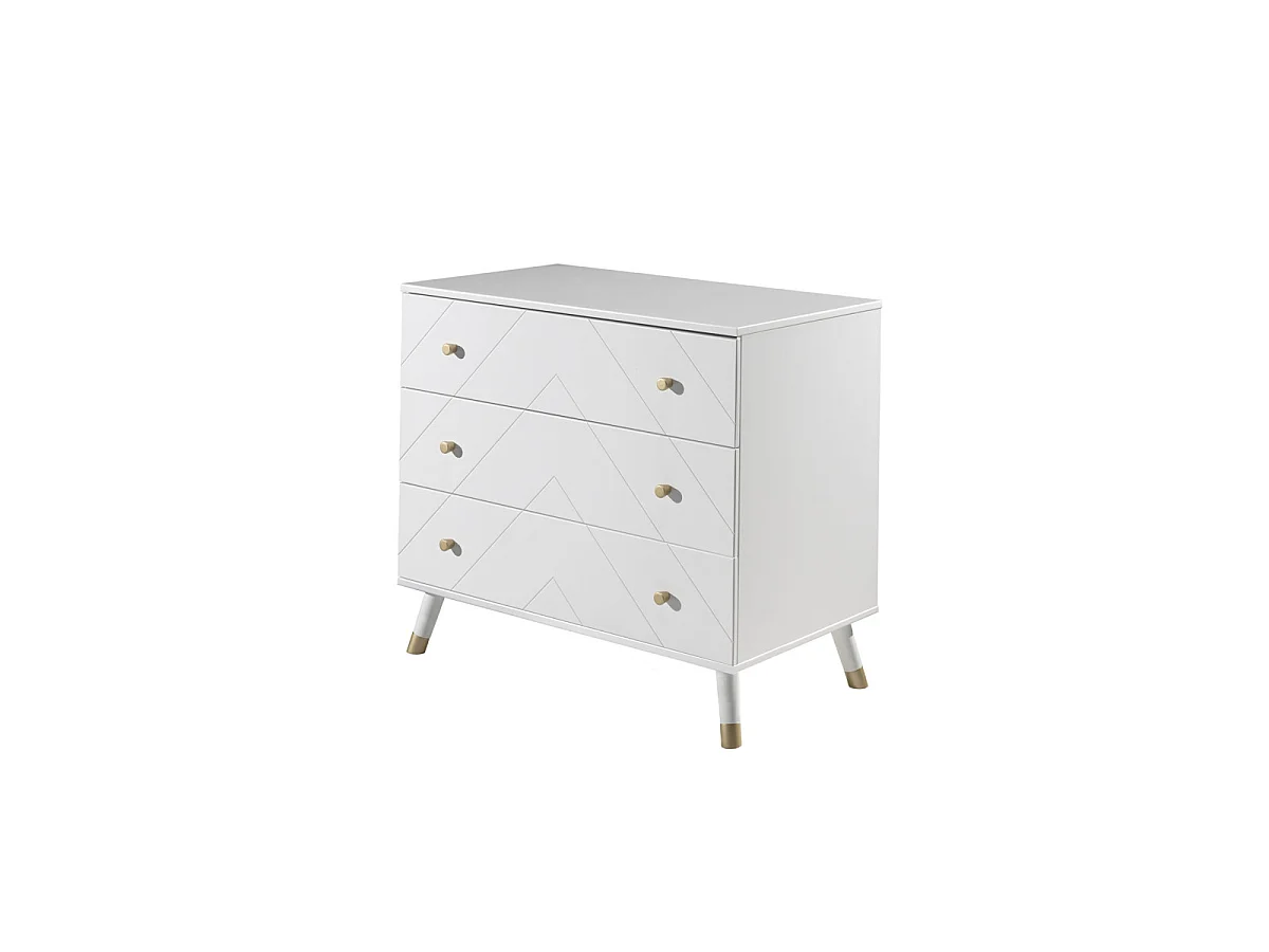 Pack - Lit Bébé, Commode & Plan à Langer "Billy" 60x120cm Blanc & Vert