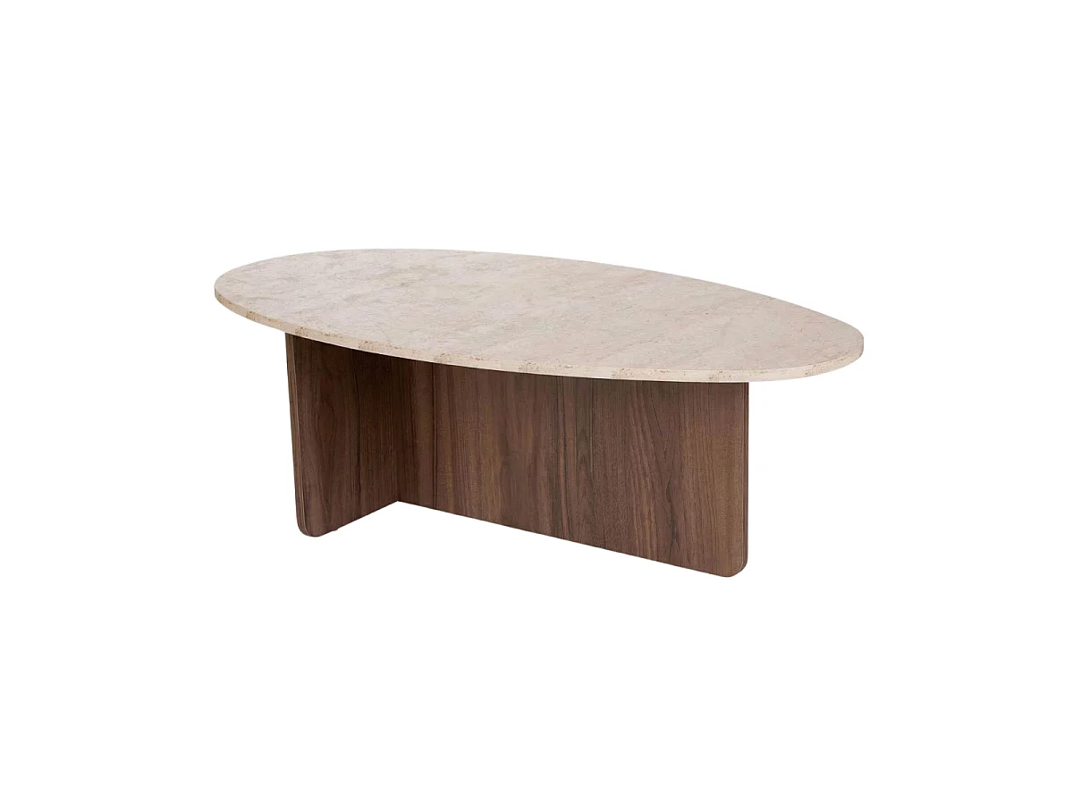 Mesa de centro con tapa ovalada L125 cm - ANNA