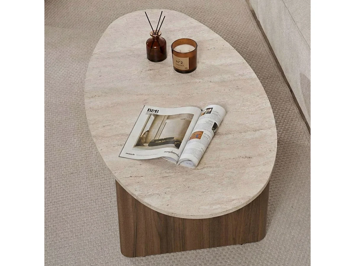 Mesa de centro con tapa ovalada L125 cm - ANNA