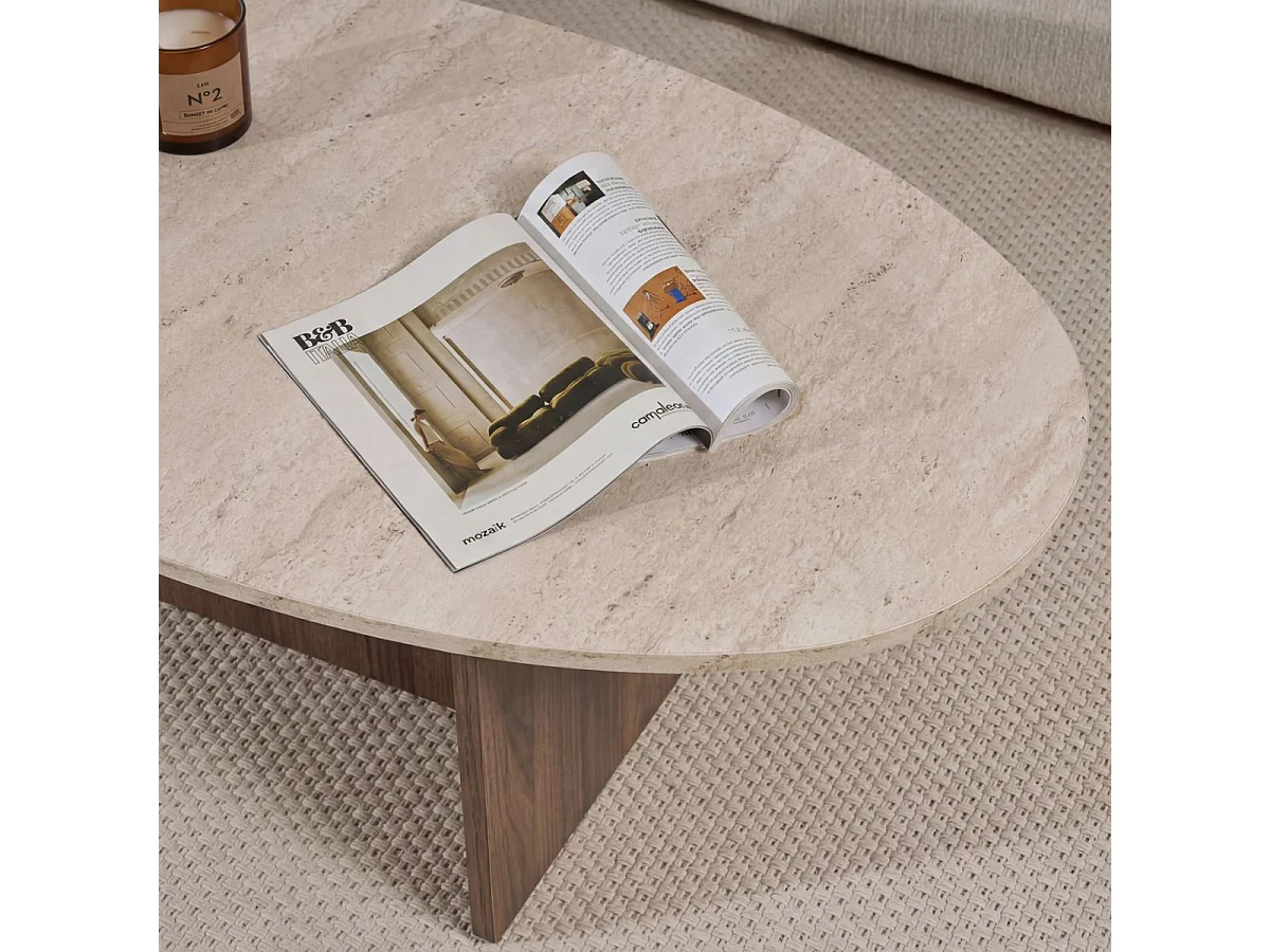 Mesa de centro con tapa ovalada L125 cm - ANNA