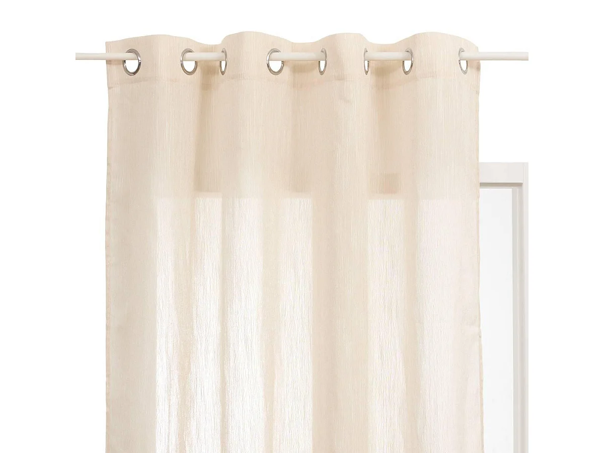 Rideau Voilage à Œillets "Teor" 140x240cm Beige Lin