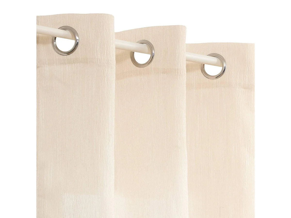 Rideau Voilage à Œillets "Teor" 140x240cm Beige Lin