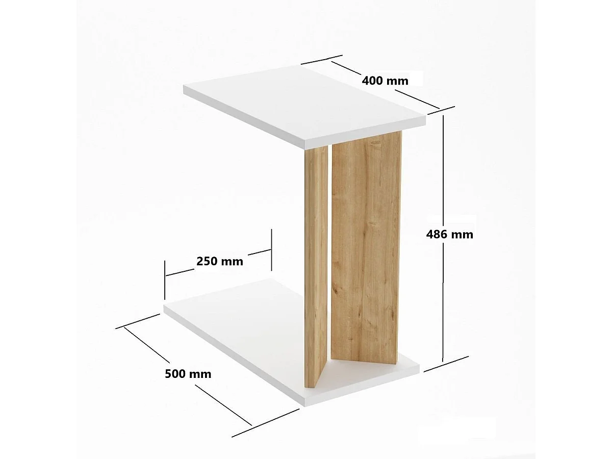 Tavolino da salotto con ripiano H48,6 cm - LUN