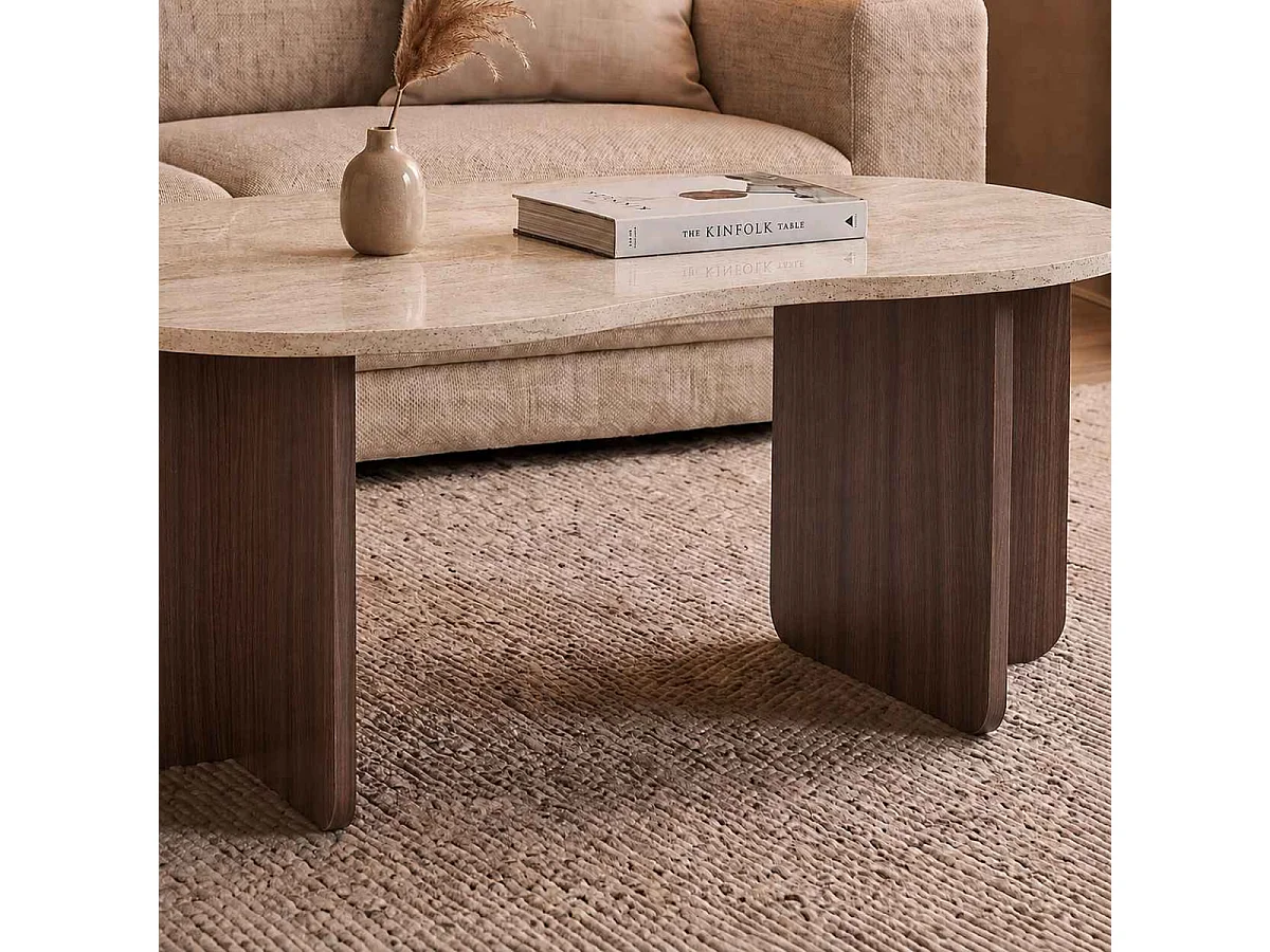 Table basse avec plateau organique L110 cm - MOSS