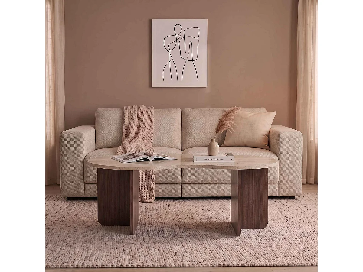 Table basse avec plateau organique L110 cm - MOSS