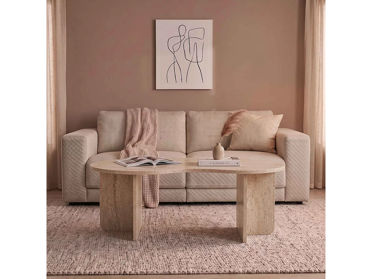 Table basse avec plateau organique L110 cm - MOSS