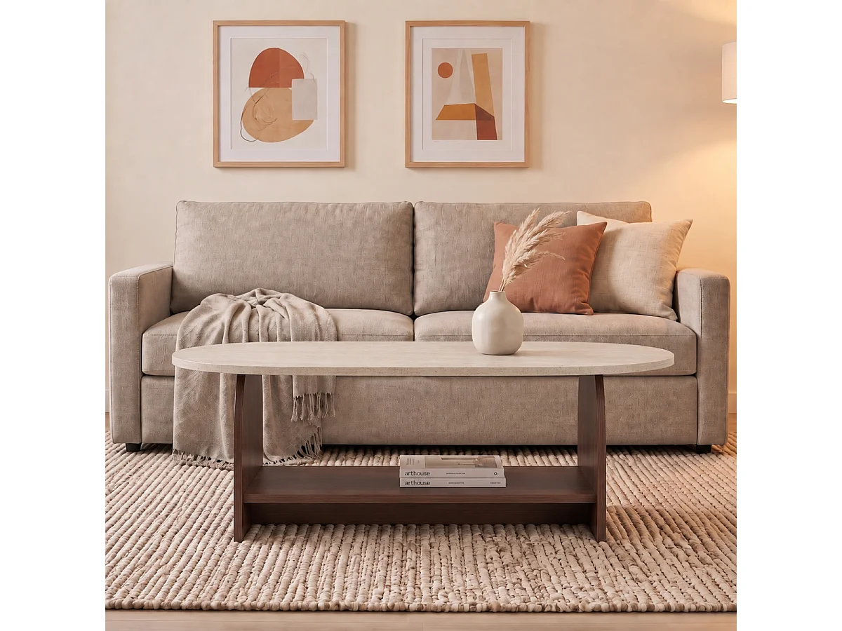 Table basse avec deux plateaux L110 cm - ASTER