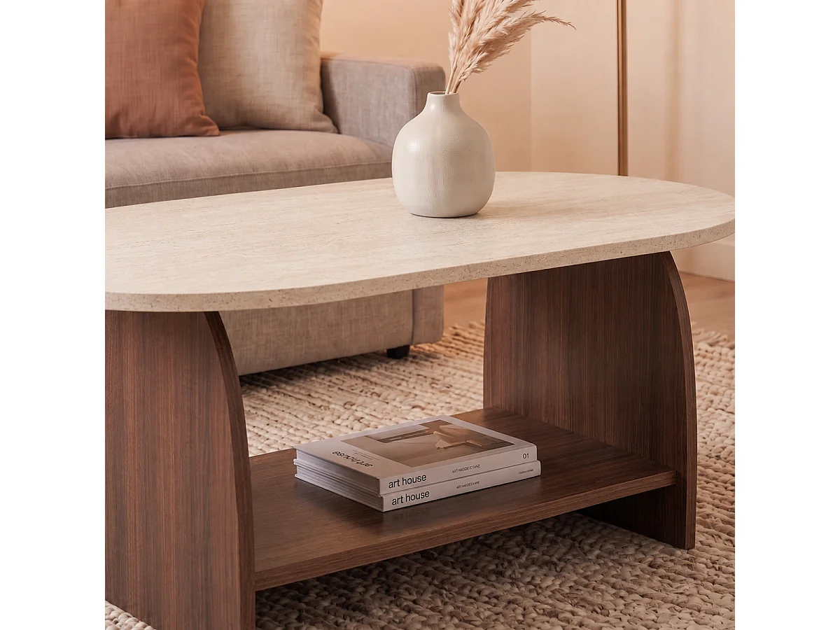 Table basse avec deux plateaux L110 cm - ASTER