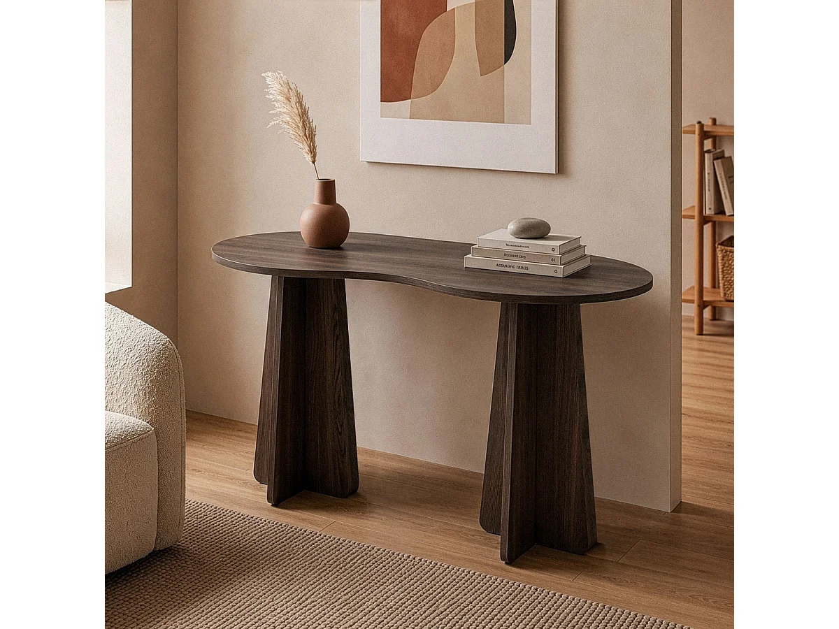 COMO skrivebord med organisk formet bordplade, 120 cm