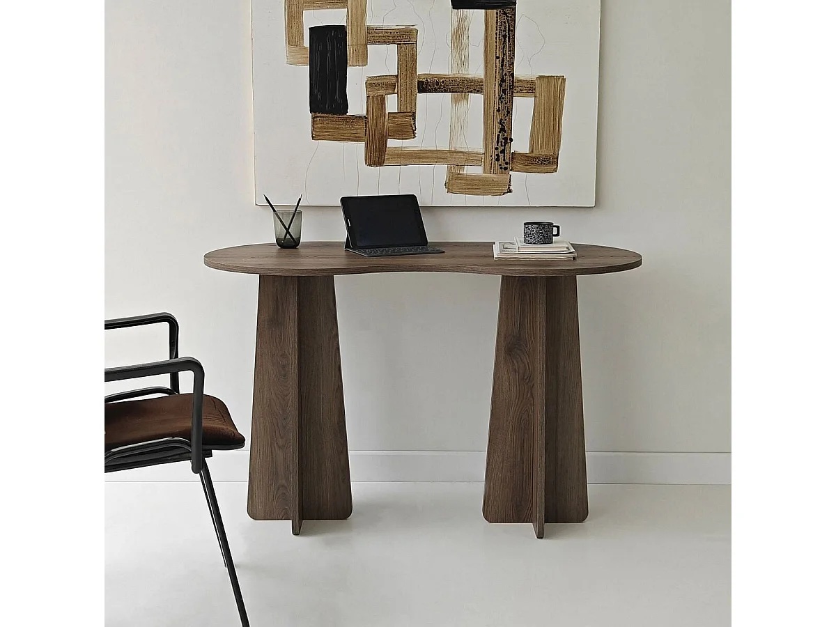 COMO skrivebord med organisk formet bordplade, 120 cm