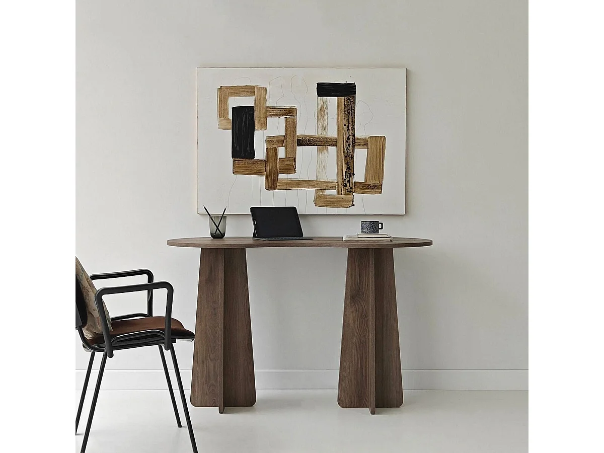 COMO skrivebord med organisk formet bordplade, 120 cm
