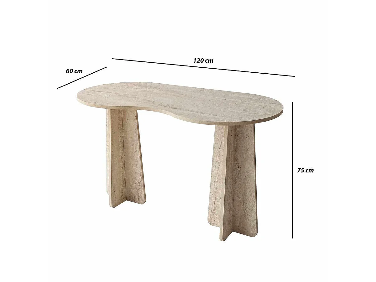 Kantoor met organisch gevormd blad L120 cm COMO