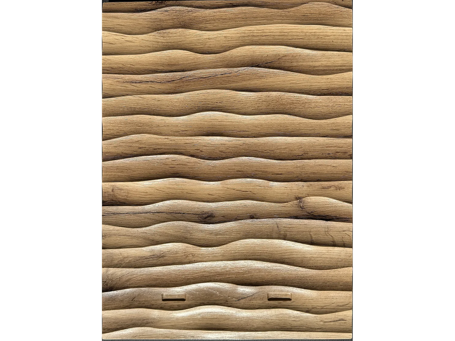 Armoire murale de salle de bain avec tiroirs et lavabo YUKO 10/60 en chêne wotan à motif ondulé