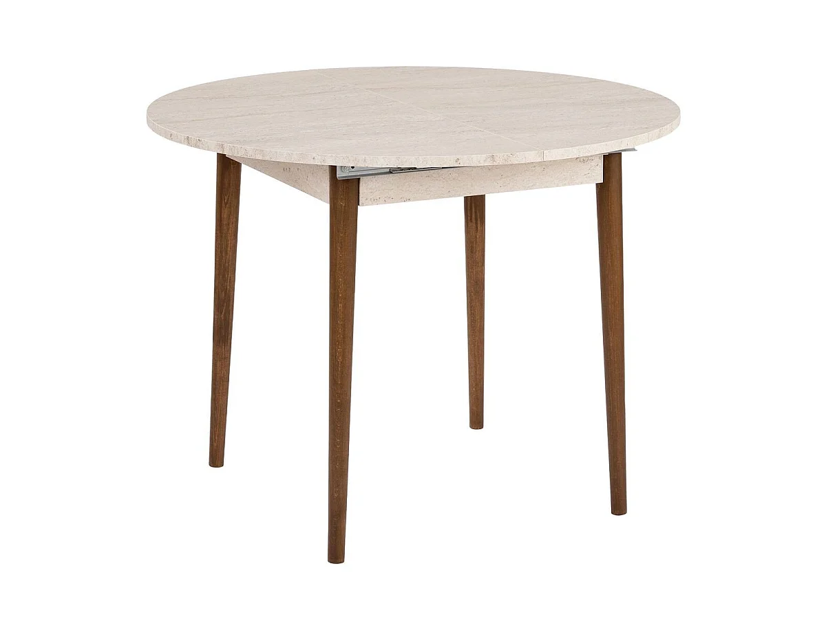 Table à manger ronde extensible de 100 à 131 cm - KLARA