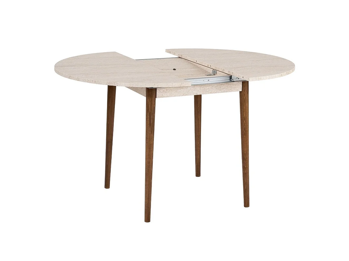 Table à manger ronde extensible de 100 à 131 cm - KLARA