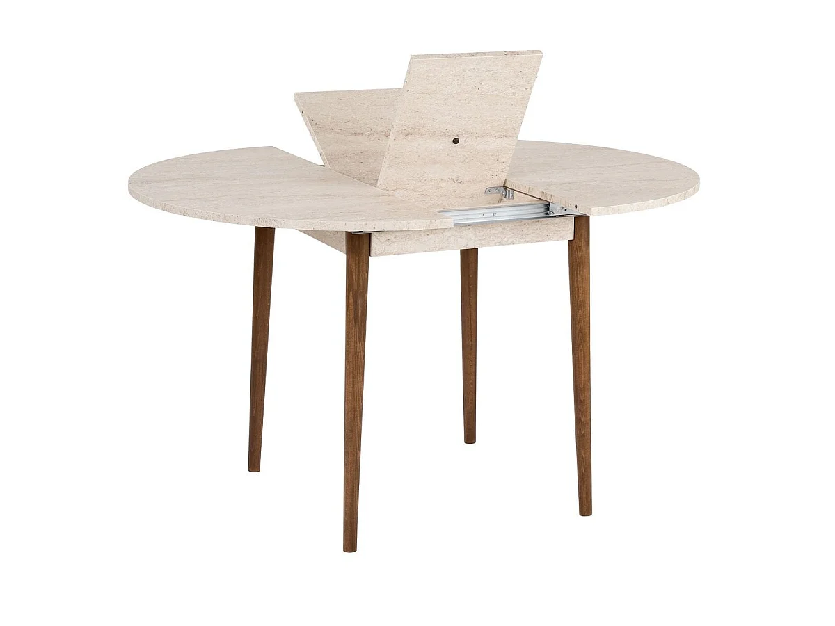 Table à manger ronde extensible de 100 à 131 cm - KLARA