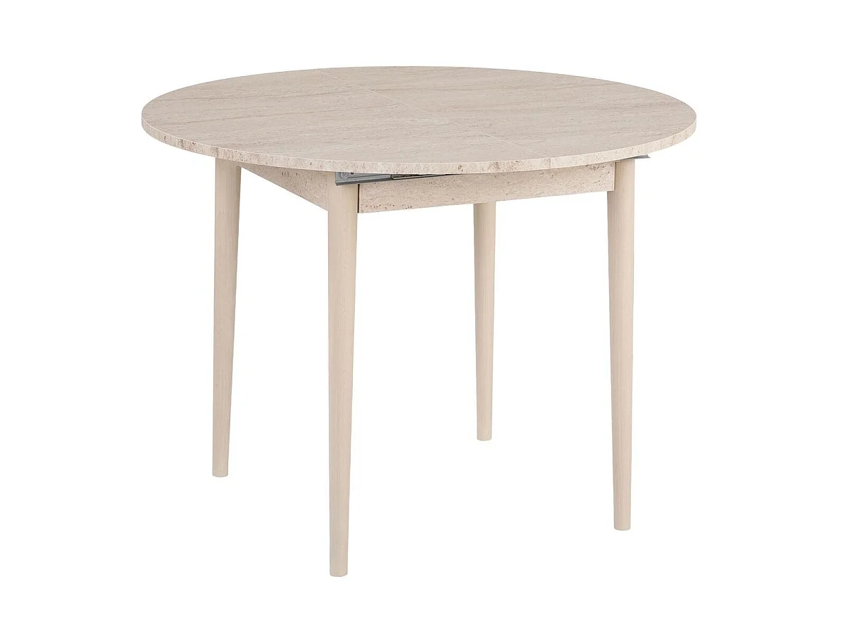 Table à manger ronde extensible de 100 à 131 cm - KLARA