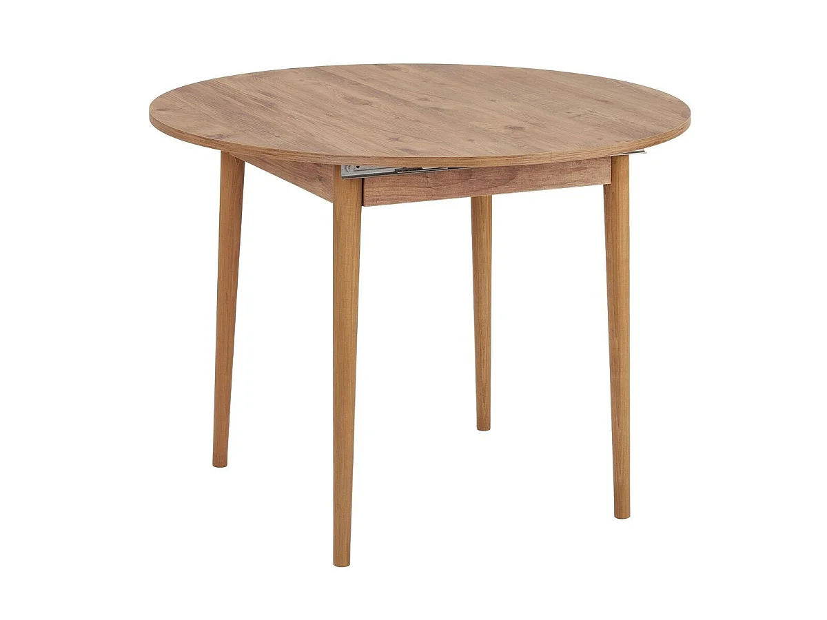 Table à manger ronde extensible de 100 à 131 cm - KLARA