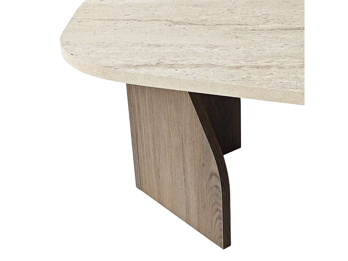 Table basse avec plateau de forme organique et pieds larges L100 cm - ROCK