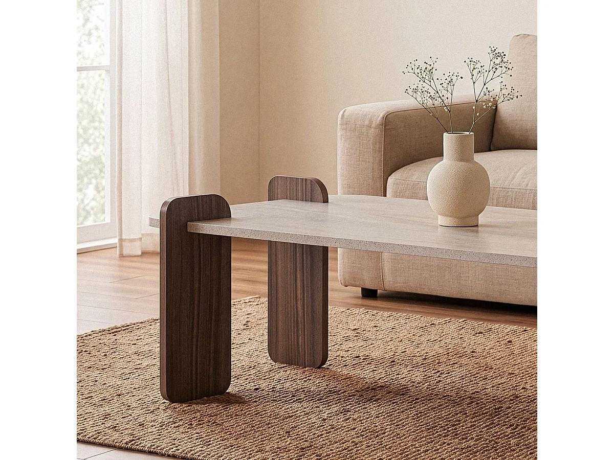 Table basse rectangulaire avec bords arrondis L120 cm ELIA