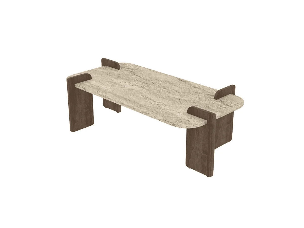 Table basse rectangulaire avec bords arrondis L120 cm ELIA