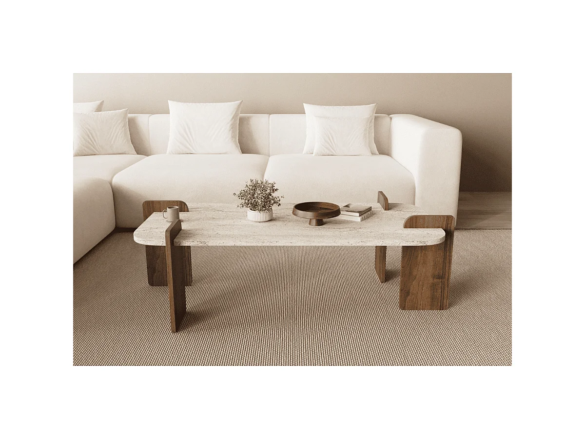 Table basse rectangulaire avec bords arrondis L120 cm ELIA
