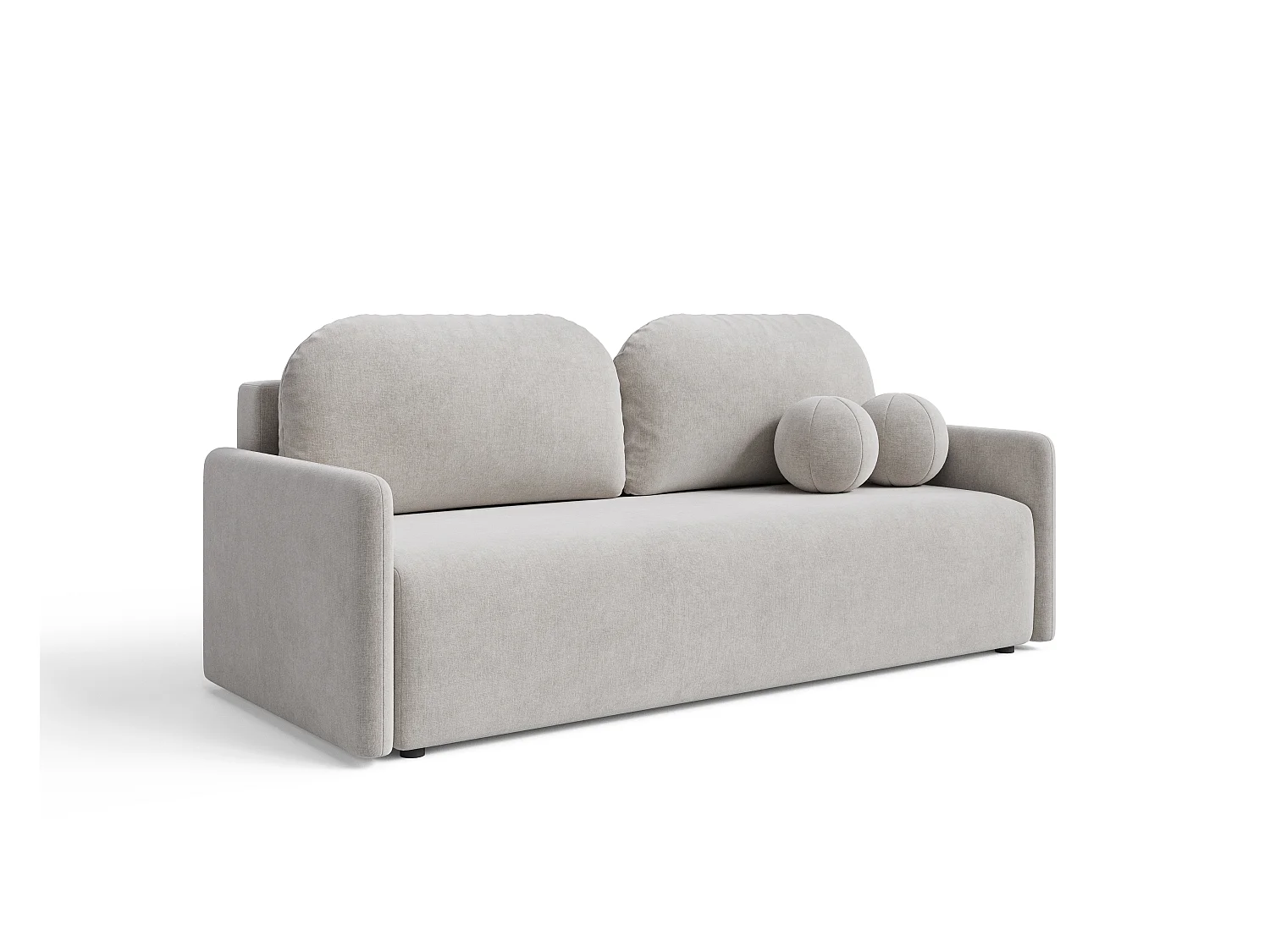 Canapé 3 places convertible en tissu chenille beige SOFA KOKO