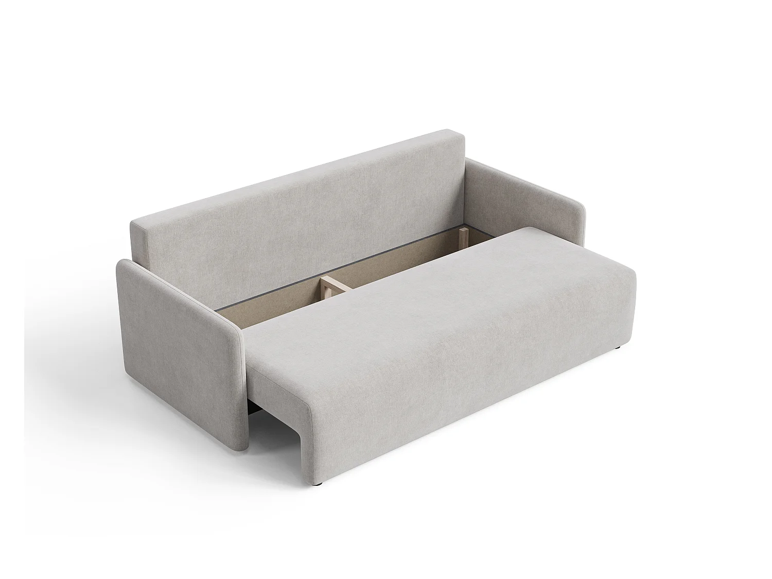 Canapé 3 places convertible en tissu chenille beige SOFA KOKO