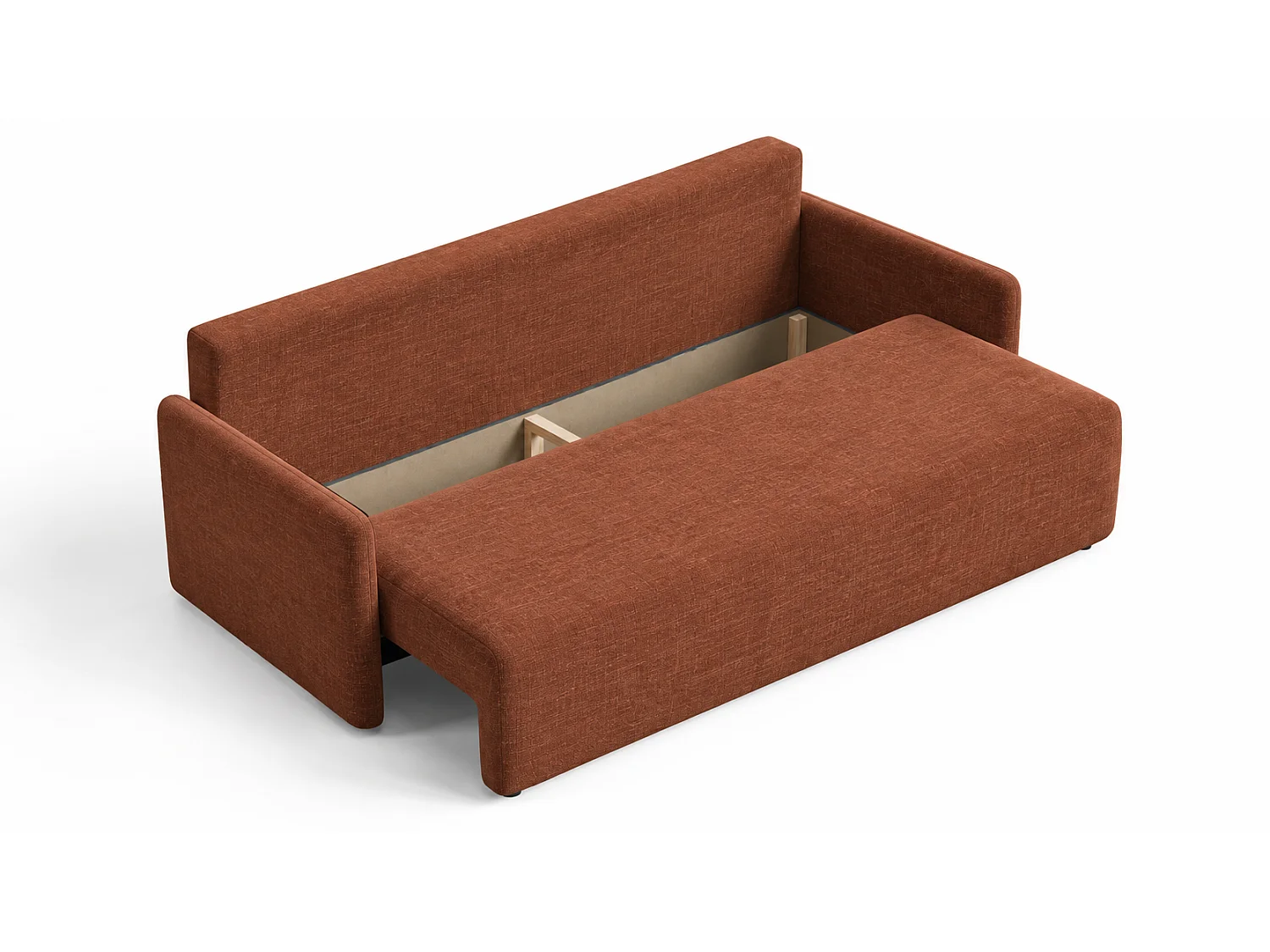 3-zits slaapbank van koper chenillestof SOFA KOKO